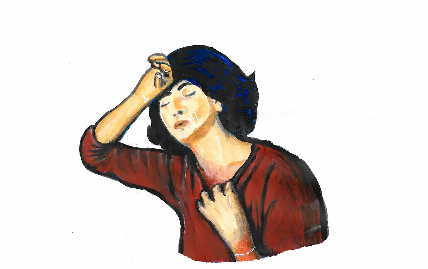 Détail de coup de pinceau à l'acrylique sur papier 300g