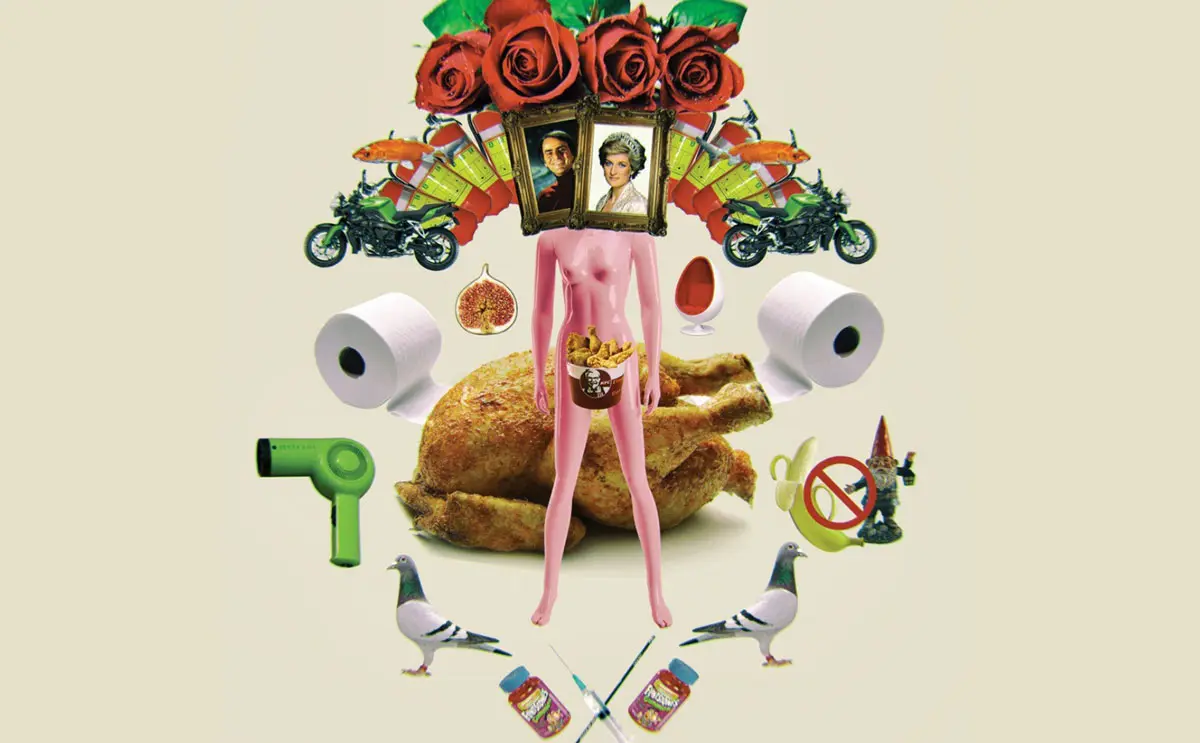 Collage numérique créatif pour contenu éditorial web et storytelling sur médias sociaux